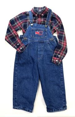 VINTAGE DENIM "TOMMY" BOYS OVERALLS SIZE 3/4